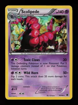 Scolipede 40/98 Cracked Holo Rare Deck Exclusives Pokemon Card - Image 1