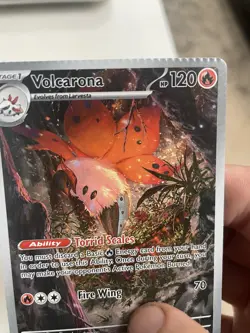 Volcorona CRIMPED ERROR Black Bolt 100/086 Pokemon Card TCG - Image 1