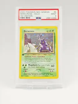 2000 POKEMON NEO GENESIS 1ST EDITION #6 HERACROSS-HOLO PSA 9 - Image 1