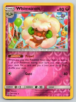 WHIMSICOTT 144/236 R UNIFIED MINDS POKEMON REVERSE HOLO MP SHIBUZOH. - Image 1