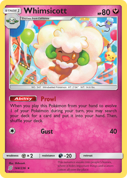 WHIMSICOTT 144/236 R UNIFIED MINDS POKEMON REVERSE HOLO MP SHIBUZOH. - Image 4