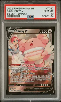 2022 POKEMON SWORD & SHIELD SILVER TEMPEST #TG22 FULL ART/BLISSEY V PSA 10 - Image 1
