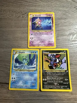 Pokemon Wotc Neo Revelation 3 Rare Vintage Card Collection Lot Starmie Kingdra - Image 1