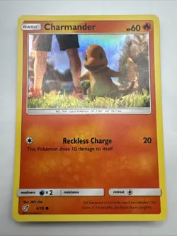 Pokemon TCG Charmander Detective Pikachu Holo Card 4/18 Common - Image 1