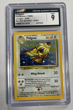 CGC 9 MINT Pidgeot 1999 Jungle 8/64 Holo Pokemon Card - Image 1