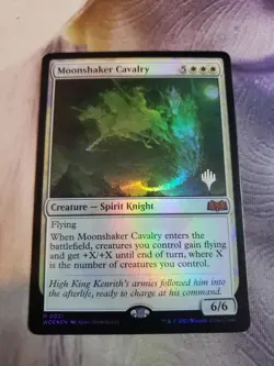 Magic The Gathering Moonshaker Cavalry White Foil Creature Promo Pack WOE 21 - Image 1