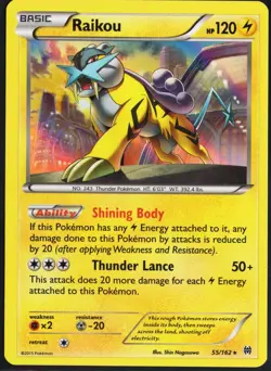 Raikou XY - BREAKthrough 55/162 Holo Holo Rare NM Pokemon TCG - Image 1