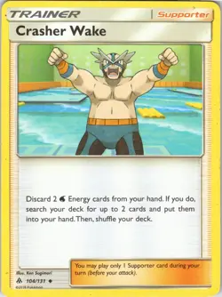 Crasher Wake – Pokemon TCG SM Forbidden Light 104/131 Uncommon MP - Image 1