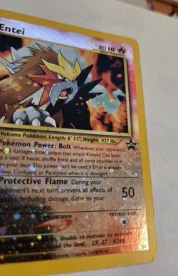 SWIRL - Entei 34 Promo Wizards WOTC Black Star Promos Pokemon Reverse Holo MP - Image 3