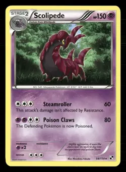 Scolipede 54/114 Rare Black & White Pokemon Lightly Played - Image 1