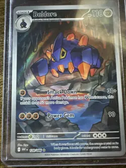 Boldore 128/086 Illustration Rare, White Flare, Full Art Holo, Pokemon TCG, NM - Image 1