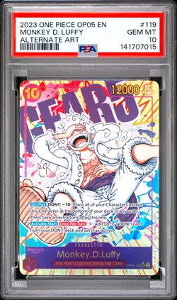 Monkey D. Luffy PSA10 2023 One Piece Op05-Awakening Alternate Art #119 - Image 1