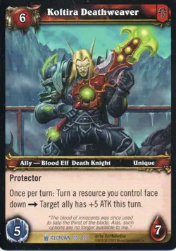 World of Warcraft TCG - Scourgewar - Koltira Deathweaver #135 Rare - Image 1