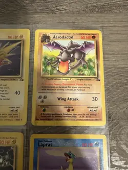 Pokemon Wotc Fossil 4 Rare Vintage Card Collection Lot Zapdos Lapras - Image 3
