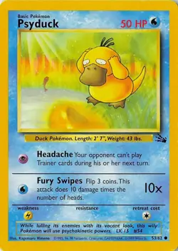Pokemon TCG Psyduck Fossil Unlimited Common Card 53/62 - Image 3