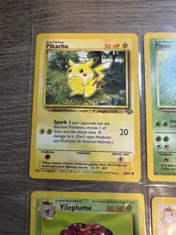 Pokemon Wotc Jungle 4 Rare Vintage Card Collection Lot Vileplume Pinsir Pikachu - Image 2