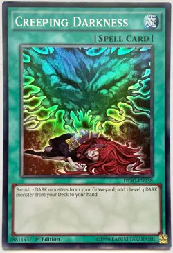 DESO-EN058 Creeping Darkness - Super Rare 1st Edition Lightly Played YuGiOh Card - Image 1