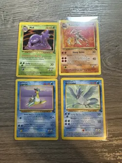 Pokemon Wotc Fossil 4 Rare Vintage Card Collection Lot Articuno Lapras Muk - Image 1