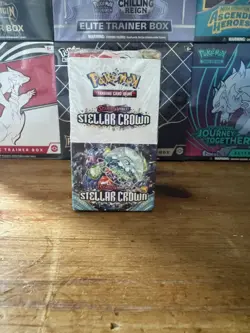 Pokemon TCG: Stellar Crown – Half Booster Box (18 Packs) - Sealed - Image 1