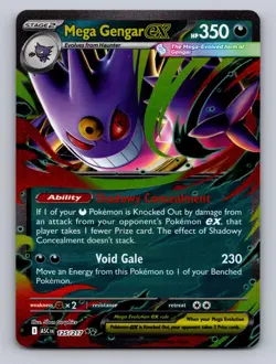 MEGA GENGAR EX 125/217 DOUBLE RARE ASCENDED HEROES POKEMON NM - Image 1