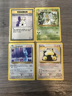Pokemon Wotc Base Set 2 4 Rare Vintage Card Collection Lot Snorlax Dragonair - Image 1