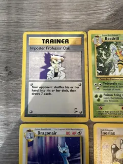 Pokemon Wotc Base Set 2 4 Rare Vintage Card Collection Lot Snorlax Dragonair - Image 2