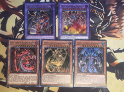 Yugioh: Sacred Beasts - Uria Hamon Raviel 5 Card Armityle Fusion Set NM - Image 1