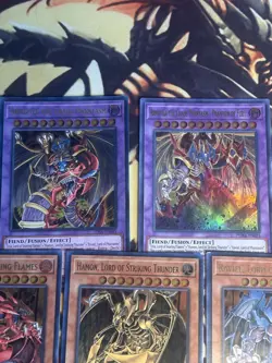 Yugioh: Sacred Beasts - Uria Hamon Raviel 5 Card Armityle Fusion Set NM - Image 2