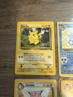 Pokemon Wotc Jungle 4 Rare Vintage Card Collection Lot Vaporeon Pikachu Clefable - Image 2