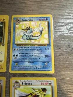 Pokemon Wotc Jungle 4 Rare Vintage Card Collection Lot Vaporeon Pikachu Clefable - Image 3