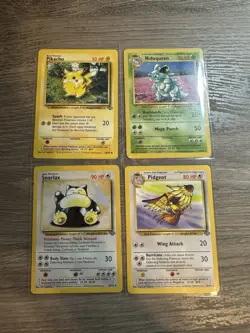 Pokemon Wotc Jungle 4 Rare Vintage Card Collection Lot Snorlax Nidoqueen Pikachu - Image 1