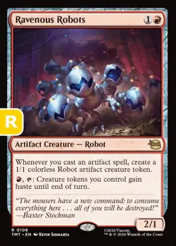MTG Ravenous Robots Teenage Muntant Ninja Turtles Rare Artifact Creature NM - Image 1