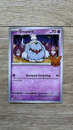 Pokemon Greavard 104/198 - Trick or Trade 2023 Common Regular Card NM - Image 1