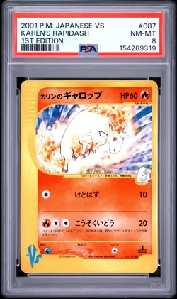 2001 POKEMON JAPANESE VS 1ST EDITION #087 KAREN'S RAPIDASH PSA 8 - Image 1
