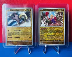Pokemon 151 Hitmonlee & Hitmonchan Reverse Foil Evo Set 106 107 NM ENGLISH - Image 1
