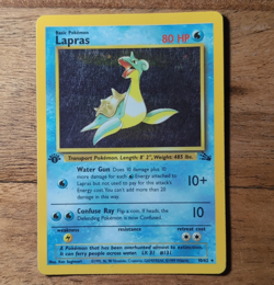 Pokemon TCG Lapras 10/62 Fossil Holo Rare 1st Edition 80 HP English Sugimori - Image 1