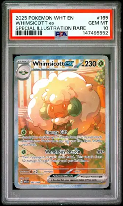 2025 POKEMON WHT EN-WHITE FLARE SPECIAL ILLUSTRATION RARE WHIMSICOTT EX PSA 10 - Image 1