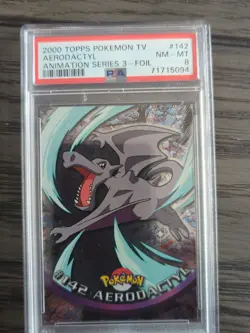 2000 Topps Pokemon Tv Animation Aerodactyl Foil PSA 8 - Image 1