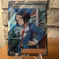 Pokemon TCG Cheren 258/217 Ultra Rare Holo Full Art Trainer-Supporter English - Image 1