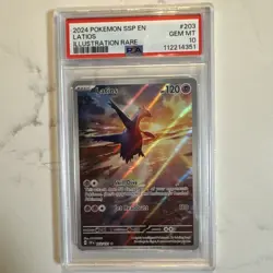 2024 POKEMON SSP EN-SURGING SPARKS ILLUSTRATION RARE #203 LATIOS PSA 10 - Image 1