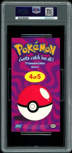 2000 Topps Pokemon TV Pikachu Oversized Jumbo Tin Topper #4 PSA 8 - Image 2