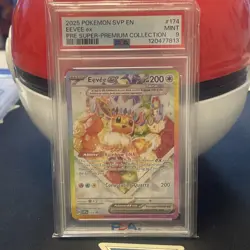Pokemon TCG Eevee EX 174 Prismatic Evolutions Black Star Promo Card PSA 9 - Image 1