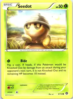 Seedot 9/114 XY Steam Siege Common Pokemon TCG Card NM - Image 1