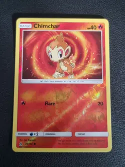 REVERSE HOLO Pokemon Sun & Moon Ultra Prism TCG Card Chimchar 20/156 - Image 1