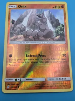 Pokemon Unified Minds Onix Reverse Holo Common Card 103/236 LP - Image 1