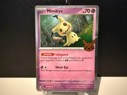 2024 Pokemon Mimikyu 037 Trick or Trade Paldean Fates Cosmos Holo Rare Card NM+ - Image 1