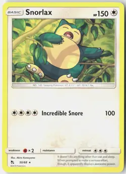Snorlax 50/68 Rare Hidden Fates Pokemon Near Mint - Image 1