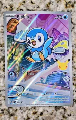 Pokemon Piplup 042 Promo First Partner 30th Anniversary[STAMP]⭐Full Art IR Holo - Image 1