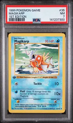 1999 POKEMON GAME 1ST EDITION #35 MAGIKARP PSA 7 - Image 1