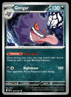 Gengar 057/091 Uncommon Paldean Fates Pokemon NM - Image 1